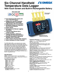 Thumbnail of document Data Sheet - RDXL6SD-USB Six Channel Handheld Rechargeable Temperature Data Logger